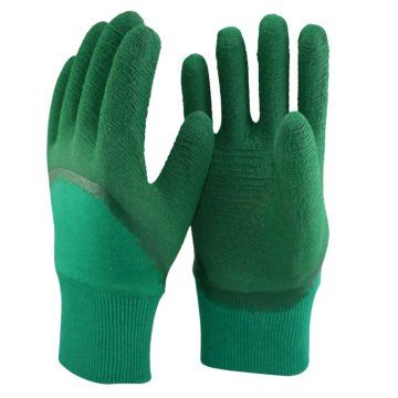 NMSAFETY industrial cotton liner coated green latex gloves